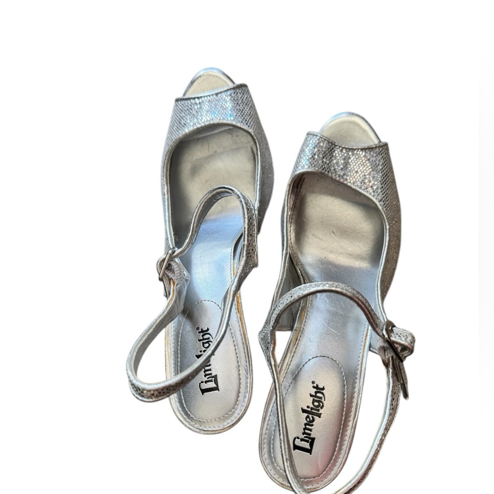 Limelight  silver, peep-toe slingback heels - Picture 6 of 7